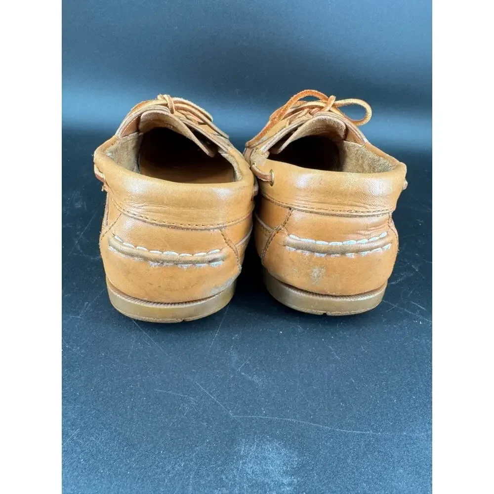 Life Outdoors Mason Shoe Mens 13 AA Tan Leather Boat Deck Shoes Moc Toe Vintage